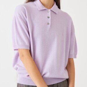 Demylee Darrin Pale Lilac Cashmere Polo Sweater - M